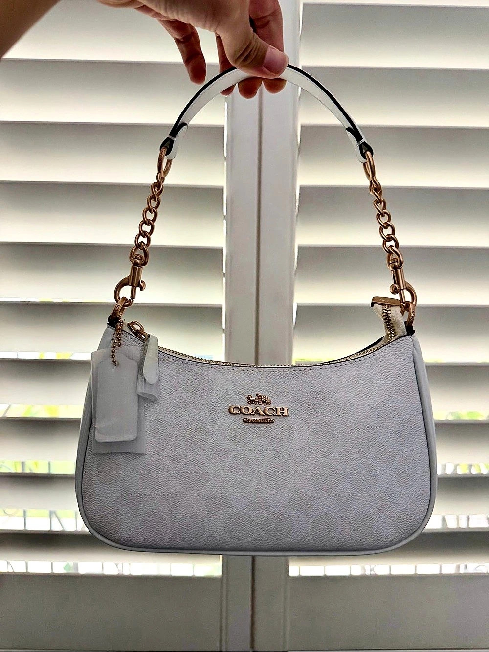 Coach Teri Shoulder Bag in Signature Canvas White